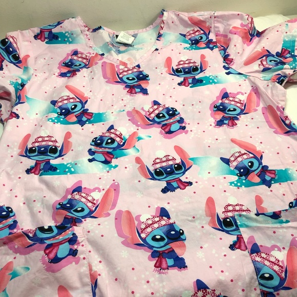 Disney Stitch Scrub top, Large, 2 front pockets - Picture 8 of 12